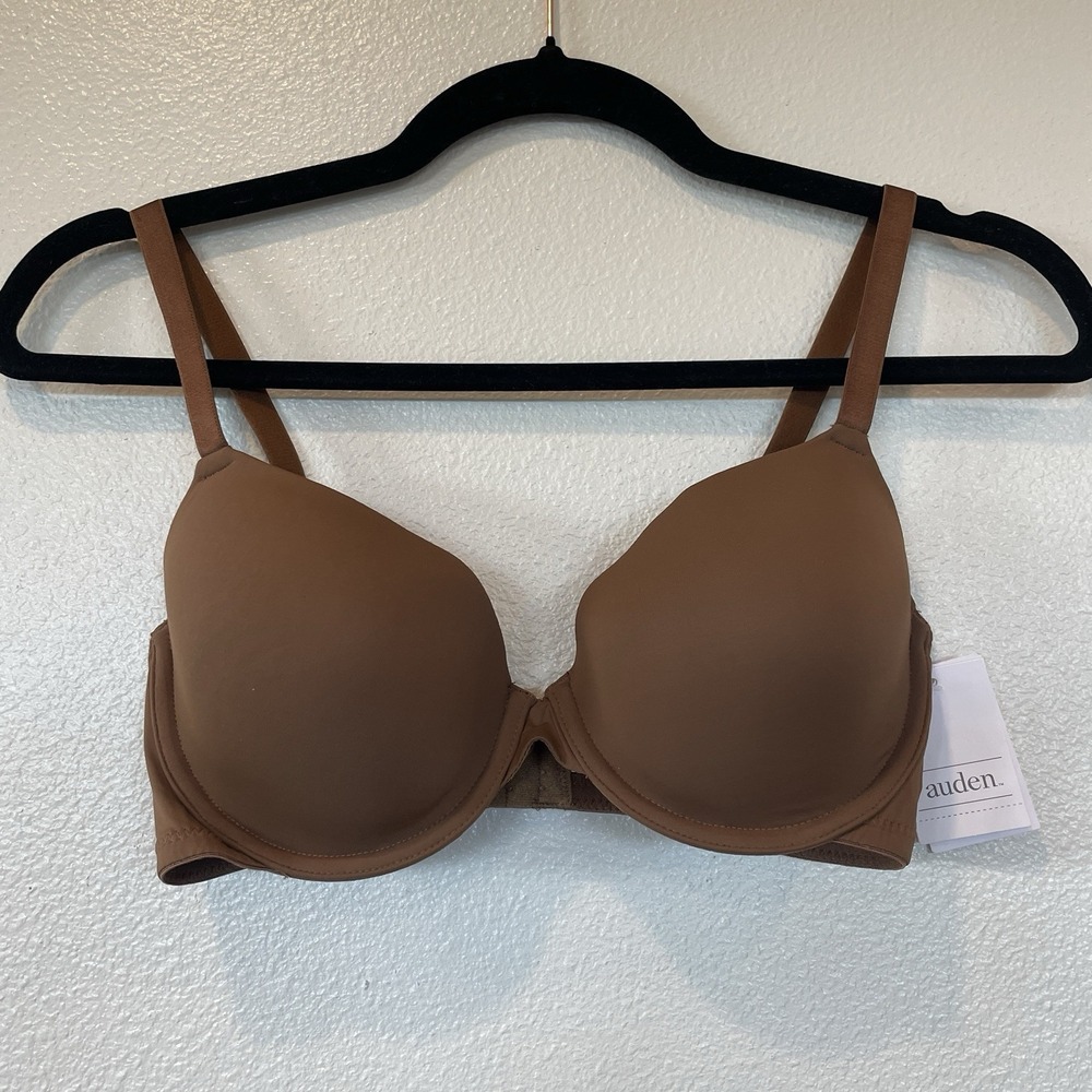 Auden The Everyday Underwire Demi Light Lined T-Shirt Bra Brown Size 32D NWT